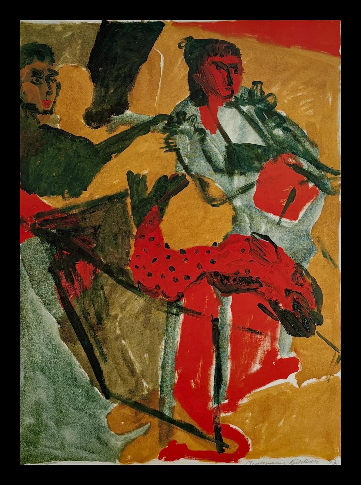 Grafisk tryk, “Tonto”, af Bentemarie Kjeldbæk (1952)